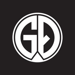GQ Logo monogram circle with piece ribbon style on black background