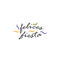 Felices Fiestas, handwritten phrase, translated from Spanish Marry Christmas.