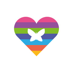 Butterfly of zero discrimination day, flat style icon