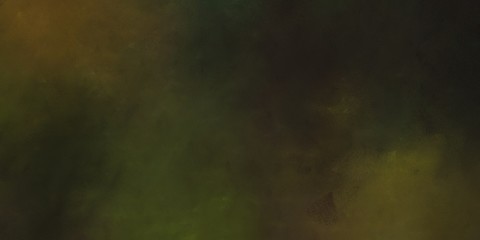 abstract painted artistic decorative horizontal banner with very dark green, dark olive green and brown color