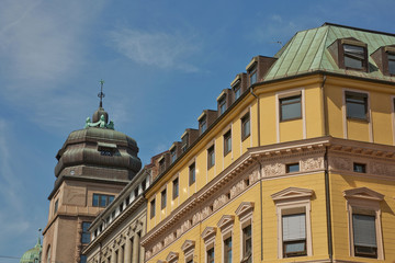Fototapeta premium Old architecture in downtown center part of Oslo in Norway