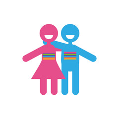 Obraz premium Avatar woman and man of zero discrimination day, flat style icon