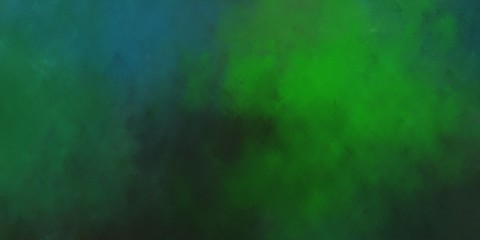 Obraz premium abstract painted artistic vintage horizontal header background with dark slate gray, very dark green and teal green color