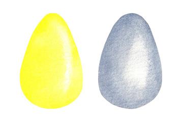 Easter eggs, watercolor illustration