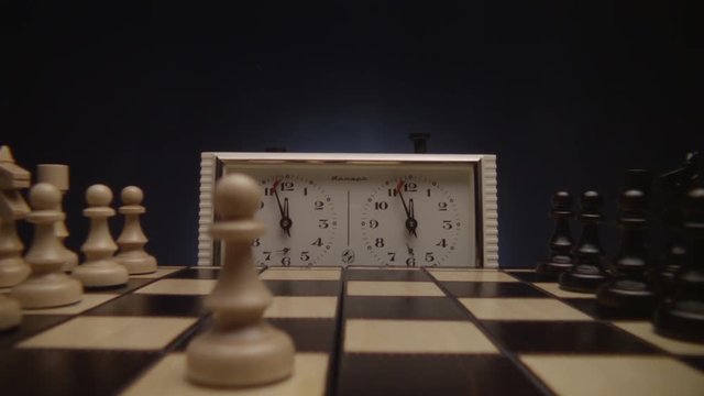 Chess boards and chess pieces game clock