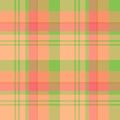 Seamless pattern in fantasy orange, pink and green colors for plaid, fabric, textile, clothes, tablecloth and other things. Vector image.