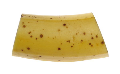 Banana slice isolated on white background with clipping path