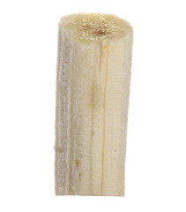 Banana slice isolated on white background with clipping path