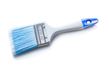 paint brush with sinthetic bristle and white handle isolated