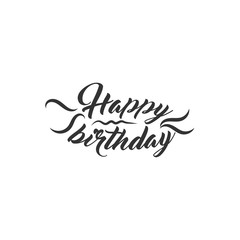 Happy Birthday. Beautiful greeting calligraphy. Hand drawn for multi purpose design. Handwritten modern brush lettering.
