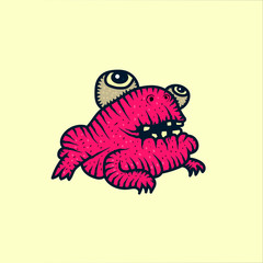 Mad frog. Comic vector illustration