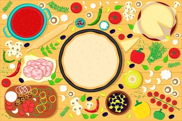 Pizza ingredients vector