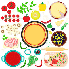 Pizza ingredients set