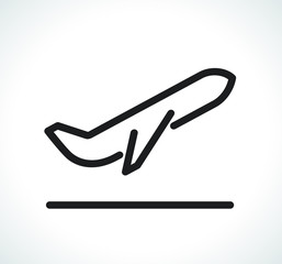 Fototapeta premium Vector plane take off sign