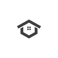 Fototapeta na wymiar home hexagon logo design inspiration