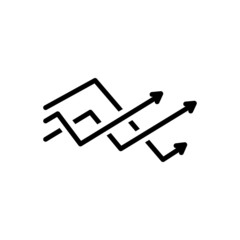 Black line icon for chart 