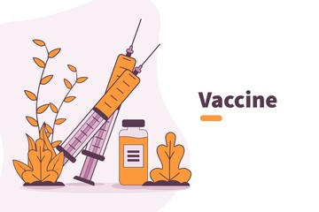 vector illustration medical vaccine. coronavirus vaccine concept. coronavirus cure. injection. vaccine bottle concept. health medicine. syringe.