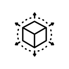 Black line icon for perspective 