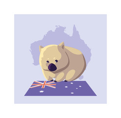 greeting card with australian wombat