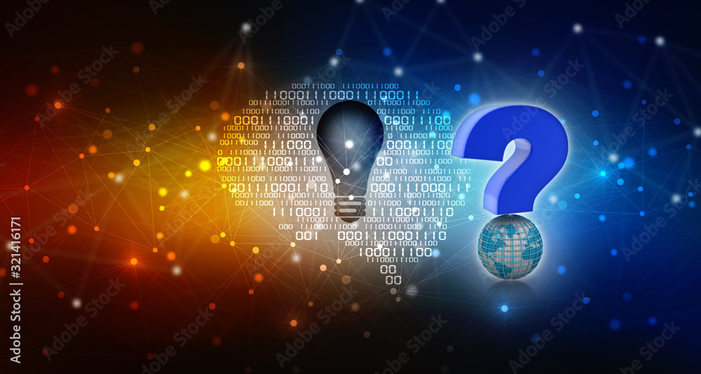 Poster 3d rendering question mark