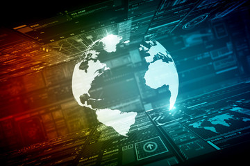 2d illustration world map abstract background