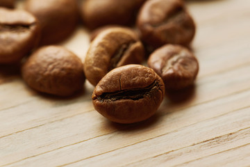 Coffee on grunge wooden background