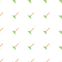 Rake icon pattern seamless isolated on white background