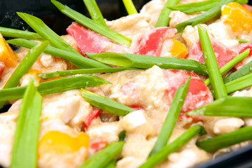Cooked meat abstract background.