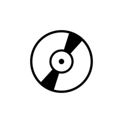 Black Vinyl record icon on white background