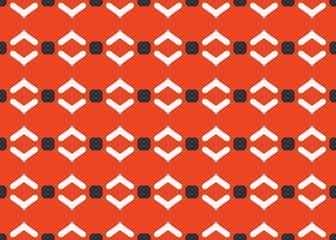 Seamless geometric pattern design illustration. Background texture. In red, black, white colors.