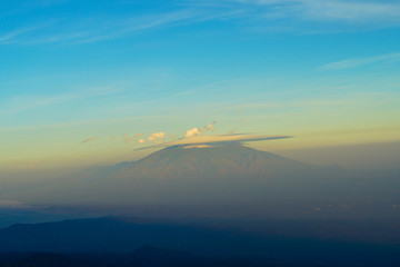 sunset in the mountains, View of Mount Bromo in Indonesia, active volcano in the world