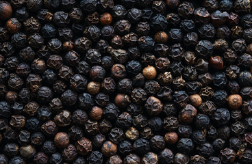 Close-up view of the black peppercorn