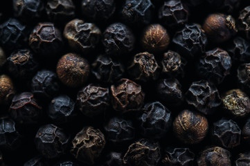 Close-up view of the black peppercorn