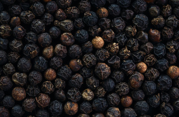 Close-up view of the black peppercorn