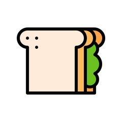 Sandwich vector, fast food related filled design icon
