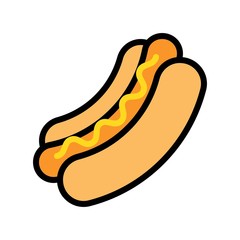 Hotdog vector, fast food related filled design icon