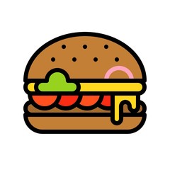 Hamburger vector, fast food related filled design icon
