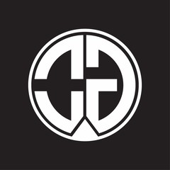 OG Logo monogram circle with piece ribbon style on black background