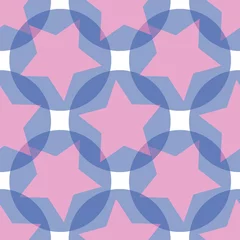 Fototapeten Blue pinkcolored stars background seamless pattern print design © Doeke
