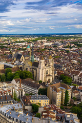 Beautiful townscape view of Dijon historical city in Burgundy, France