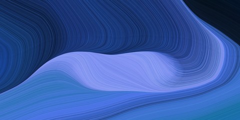 creative fluid artistic graphic with smooth swirl waves background illustration with steel blue, royal blue and very dark blue color