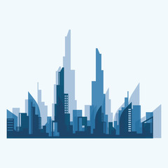 Obraz premium Modern City skyline . city silhouette. vector illustration in flat design