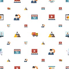 conference icons pattern seamless. Included editable flat Audio Conference, Webinar, Presentation, manager, director, Audience, Online Training icons. conference icons for web and mobile.