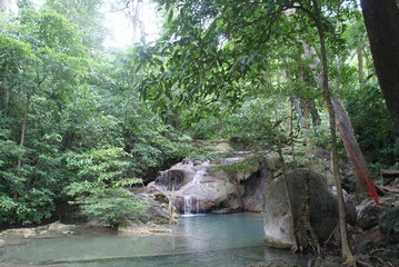 Eravan waterfall in Thailand, Suoutheast Asia