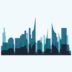 Fototapeta premium Modern City skyline . city silhouette. vector illustration in flat design