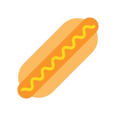 Hotdog vector, fast food related flat design icon