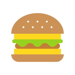 Hamburger vector, fast food related flat design icon
