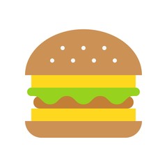 Hamburger vector, fast food related flat design icon