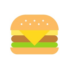 Hamburger vector, fast food related flat design icon