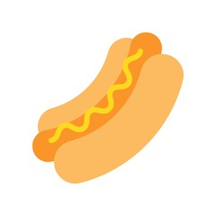 Hotdog vector, fast food related flat design icon